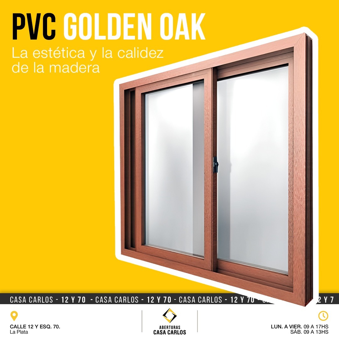 ventana pvc golden oak