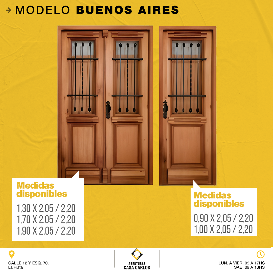 Puertas de exterior en madera y hierro – Aberturas Casa Carlos
