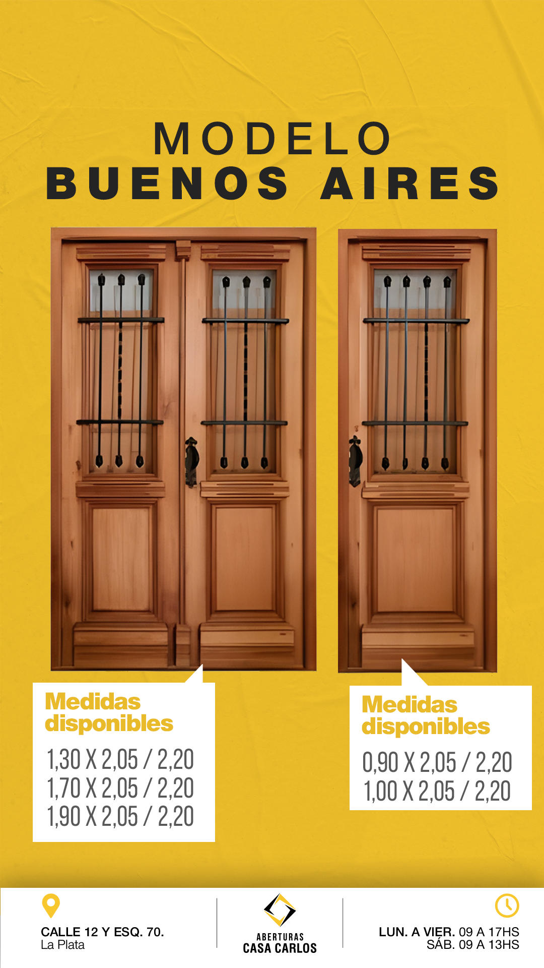 Puertas de exterior en madera y hierro – Aberturas Casa Carlos