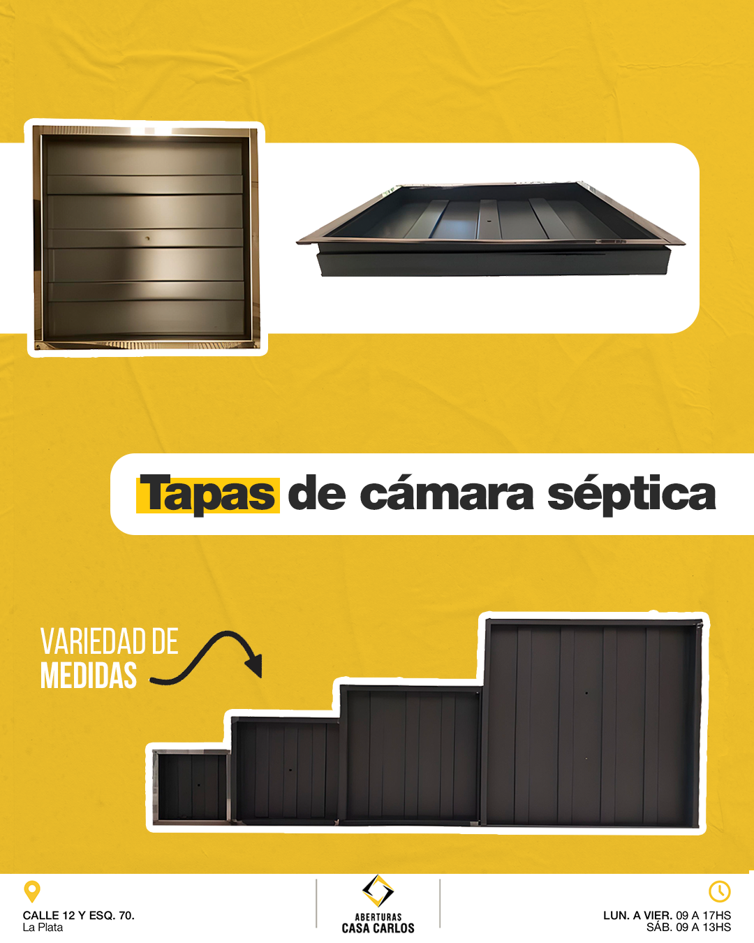 Tapas sépticas en variedad de medidas – Aberturas Casa Carlos