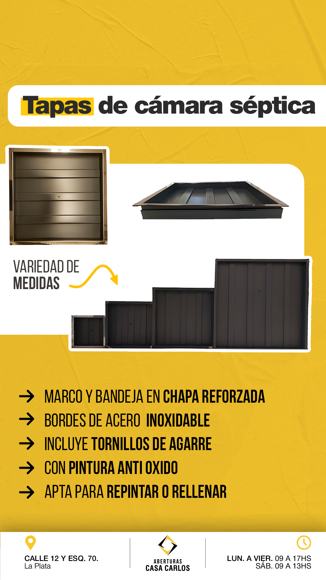 Tapas sépticas con pintura antióxido – Aberturas Casa Carlos