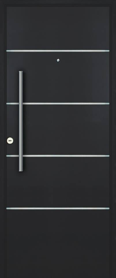 Puerta metálica con perfiles de aluminio y cierre hermético

