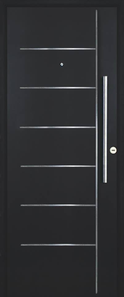 Puerta metálica con diseño elegante y aislación acústica

