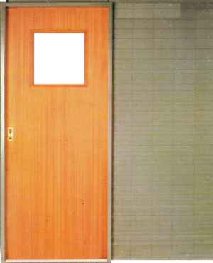 Puerta corrediza de embutir con ruedas de teflón

