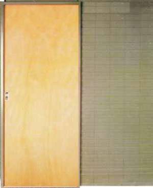 Puerta corrediza de embutir con ruedas de teflón

