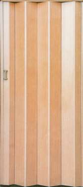 Puerta plegadiza símil madera con cierre opcional

